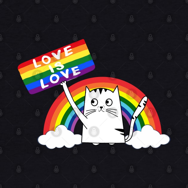 LGBT Cat Love Is Love Purride Gay Pride Cat by Freeman Thompson Weiner